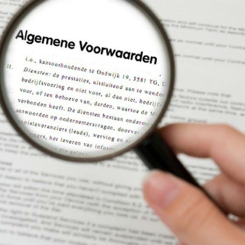 gebruik van uw algemene voorwaarden